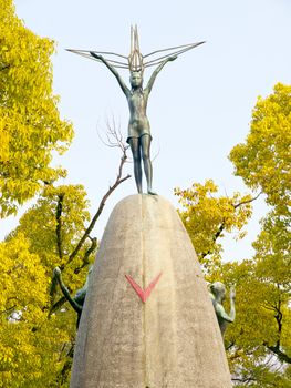 Children's Peace Monument in Peace memorial park, Hiroshima, Japan