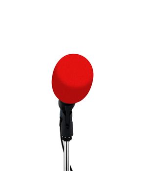 microphone with red cover