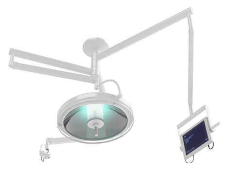 Operation lamp isolated on white background