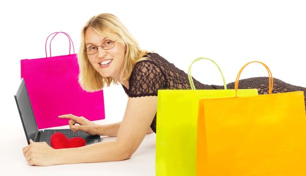 Attractive woman shopping over the internet