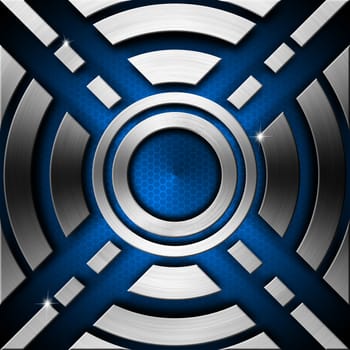 Metallic and blue futuristic template background with geometrical forms
