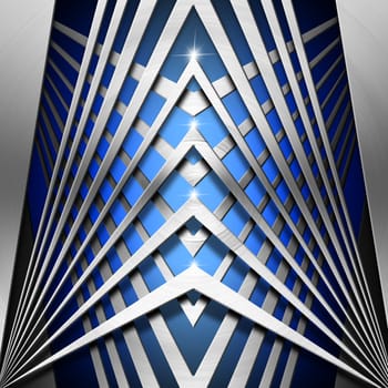 Metallic and blue modern template background with geometrical forms
