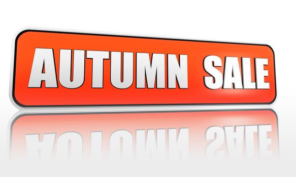 autumn sale 3d orange banner with white text
