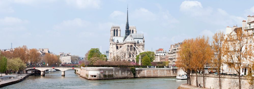 Panorama of Cathedral Notre Dame Reims Champagne, Paris France