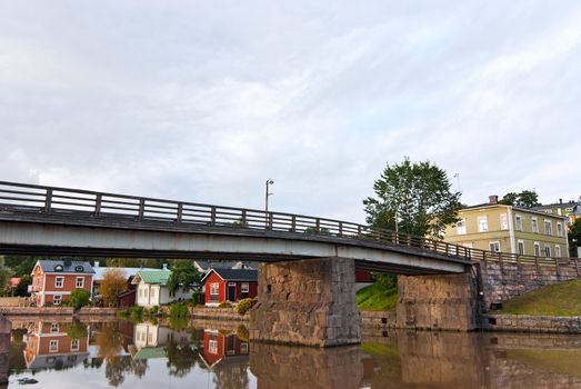 View of the river in the town of Porvoo. Finland.