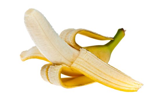 Peeled banana. Isolate on white background.