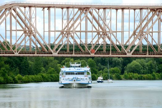 The bridge through Moscow Canal. Taken on July 2012 Russia.