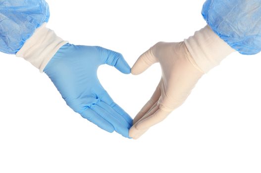 cardiologist in blue and white gloves saving life of all his patients