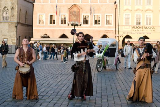 Street artists in Prague