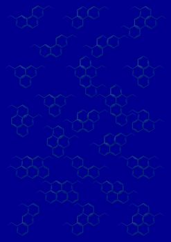 Abstract background with structural chemical formulas of benzene rings