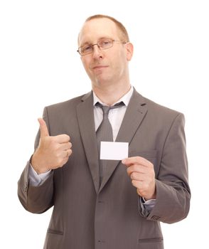Business person showing visiting card