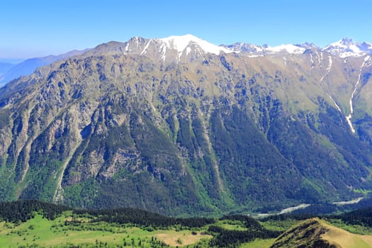 Image of beautiful landscape with Caucasus mountains