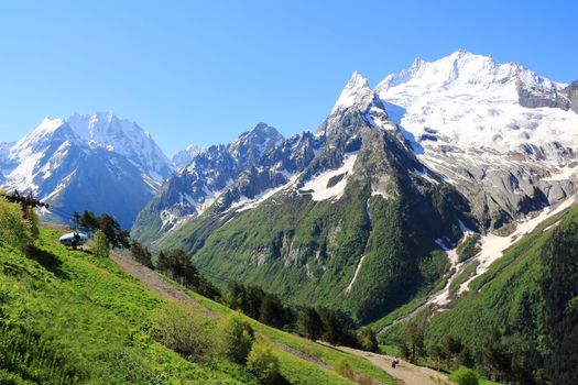 Image of beautiful landscape with Caucasus mountains