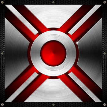 Metallic and red futuristic template background with geometrical forms
