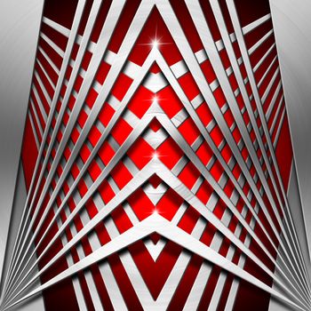 Metallic and red modern template background with geometrical forms
