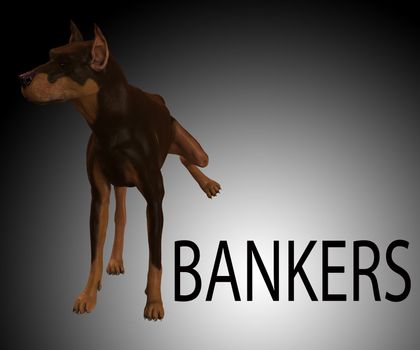 Dog that is showing its utter contempt for bankers.