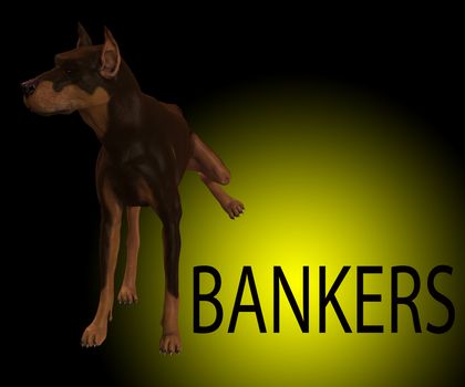 Dog that is showing its utter contempt for bankers.