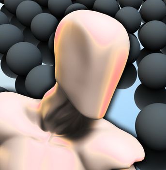 Robot with a blank area instead of a face.