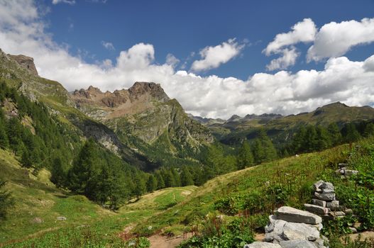 High Mountain landscape in the Alps, Alpe Devero, Italy