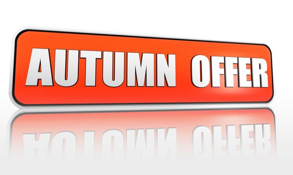 autumn offer 3d orange banner with white text
