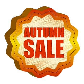 autumn sale - golden starlike label with text