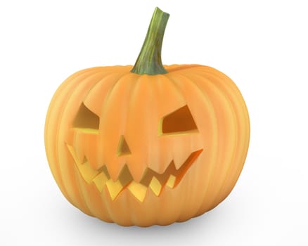 Holiday pumpkin jack lantern isolated on white background