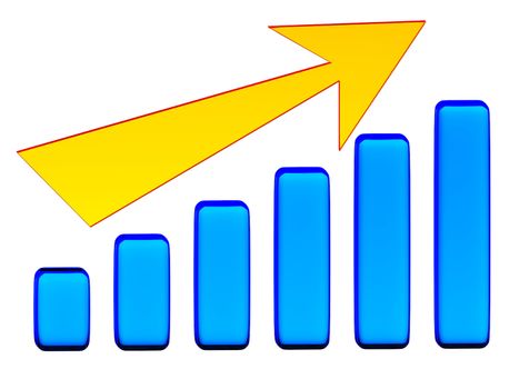 The glass graph on a white background