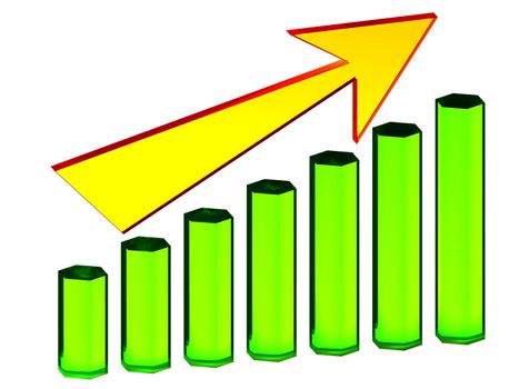 The glass graph on a white background