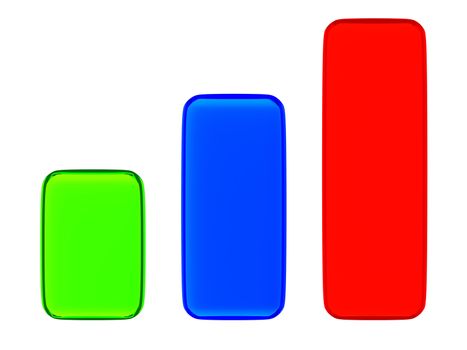 The glass graph on a white background