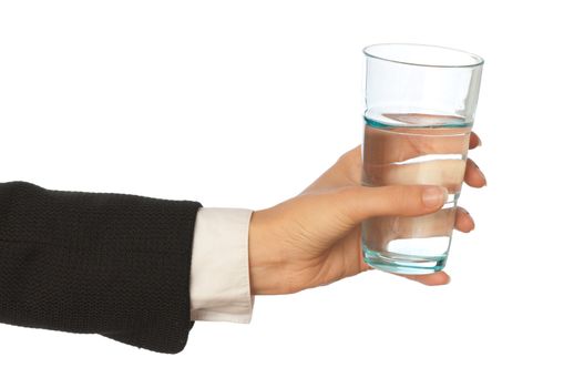 woman giving a glass with water to patient