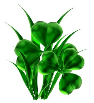 glossy shamrock as international traditional symbol of St. Patrick's day