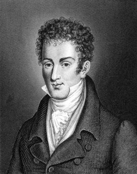 Washington Irving (1783-1859) on engraving from 1859.  American author, essayist, biographer and historian. Engraved by unknown artist and published in Meyers Konversations-Lexikon, Germany,1859.