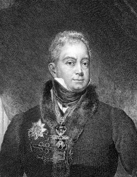 William IV of the United Kingdom (1765-1837) on engraving from 1859. King of Great Britain and Ireland and of Hanover 1830-1837. Engraved by unknown artist and published in Meyers Konversations-Lexikon, Germany,1859.
