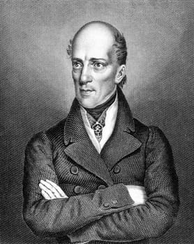 Archduke John of Austria (1782-1859) on engraving from 1859. Austrian field marshal and German Imperial regent. Engraved by Tr.Kuhner and published in Meyers Konversations-Lexikon, Germany,1859.