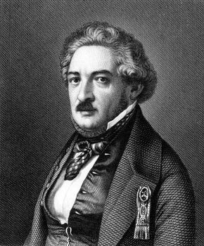 Armand Marrast (1801-1852) on engraving from 1859. French politician and mayor of Paris. Engraved by Nordheim and published in Meyers Konversations-Lexikon, Germany,1859.