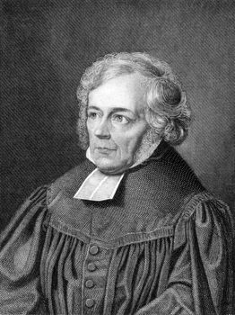 Friedrich Schleiermacher (1768-1834) on engraving from 1859. German theologian, philosopher and biblical scholar. Engraved by unknown artist and published in Meyers Konversations-Lexikon, Germany,1859.