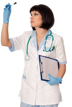 doctor holds a tube with sample of new antidote