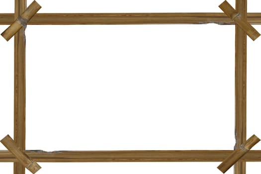 The natural bamboo frame. A white background.