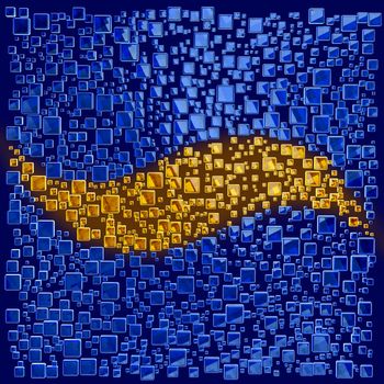 bright cubes in the shape of a wave for background