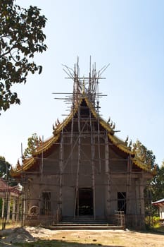 Thai Church under construction. Chiangmai, Thailand.