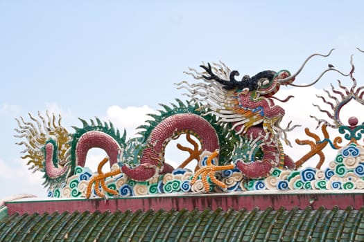 Dragon statue. Sian Temple. Chon Buri, Thailand.