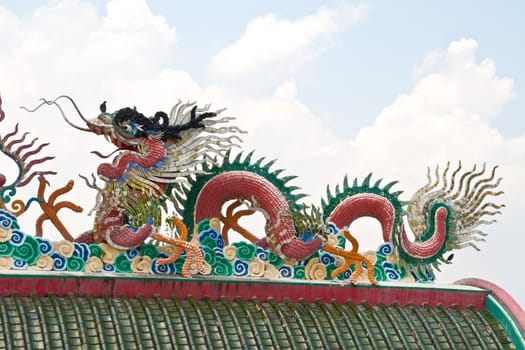 Dragon statue. Sian Temple. Chon Buri, Thailand.