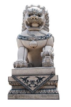 Stone lions, Sian Temple. Chon Buri, Thailand.