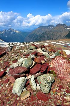 Magnificent scenery near Sperry Glacier in the mountains of Glacier National Park.