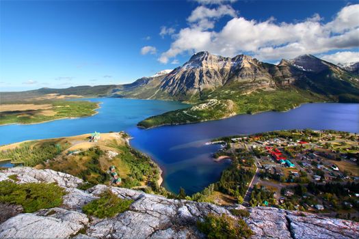 Watertown Lakes National Park in Canada seen from the Bears Hump.