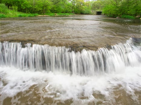 Beautiful Prairie Creek Falls in the Des Plaines Conservation Area of Illinois.