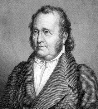 Jean Paul (1763-1825) on engraving from 1859. German Romantic writer. Engraved by C.Schwerdgeburth and published in Meyers Konversations-Lexikon, Germany,1859.