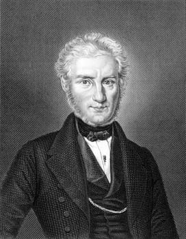 Leberecht Uhlich (1799-1872) on engraving from 1859.  German clergyman. Engraved by unknown artist and published in Meyers Konversations-Lexikon, Germany,1859.