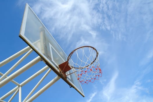 basketball board with blue sky