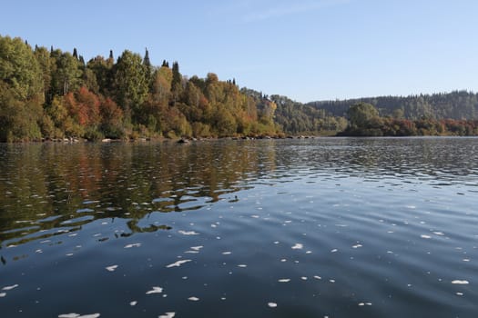 Tom River in western Siberia in autumn